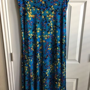 LuLaRoe Maxi skirt: XL (18-20) teal floral print